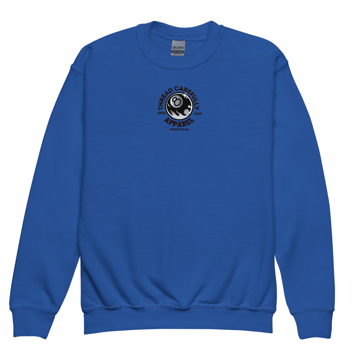 Chrysanthemum Collection: Orange Chrys-mum 8 ball - Youth crewneck sweatshirt