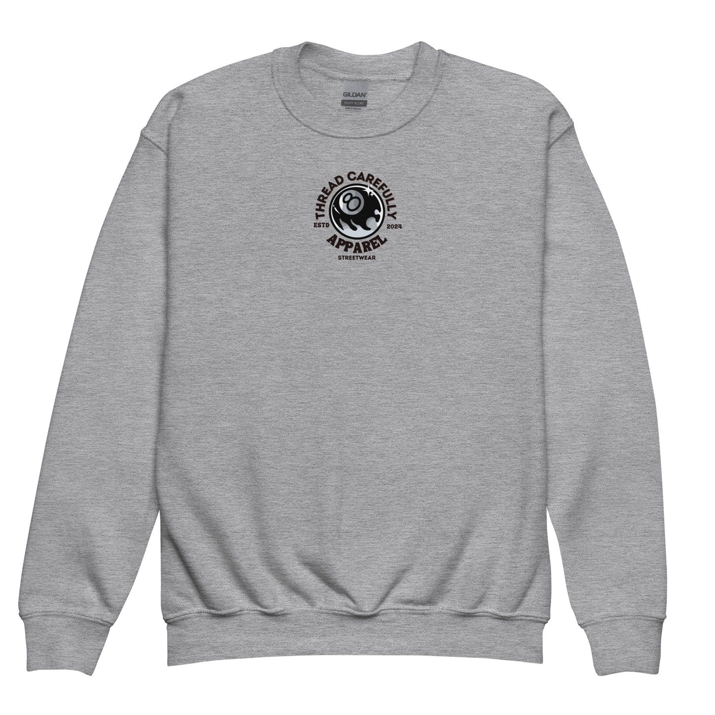 Chrysanthemum Collection: Orange Chrys-mum 8 ball - Youth crewneck sweatshirt