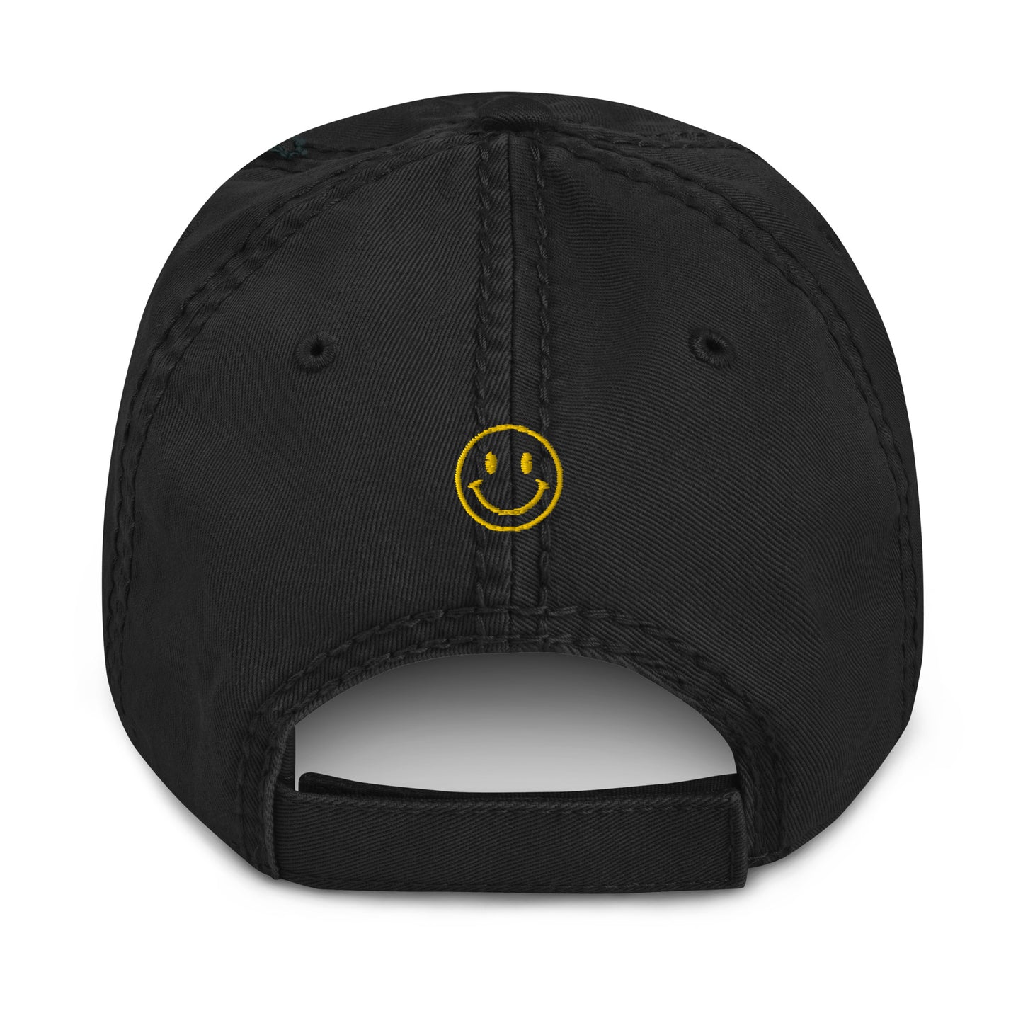 Embroidered Thread Carefully + Smiley: Distressed Dad Hat