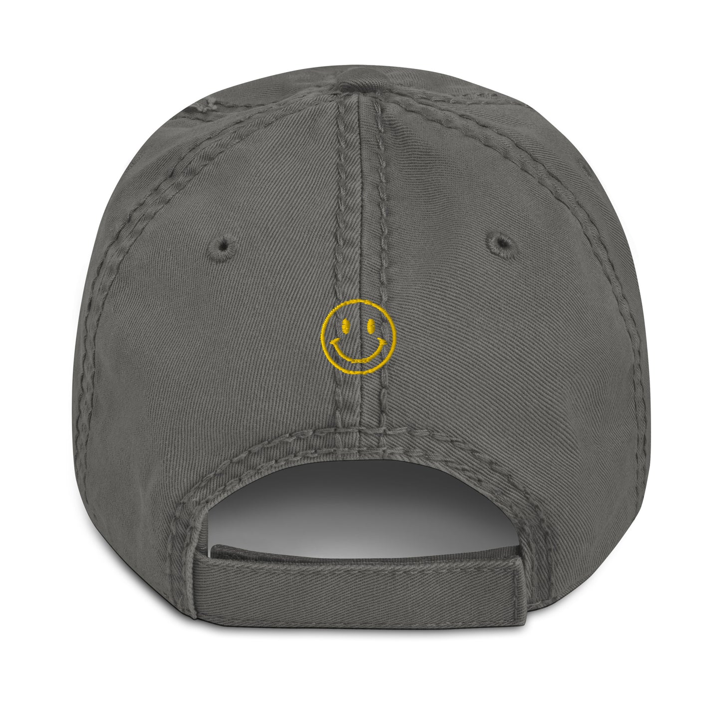 Embroidered Thread Carefully + Smiley: Distressed Dad Hat