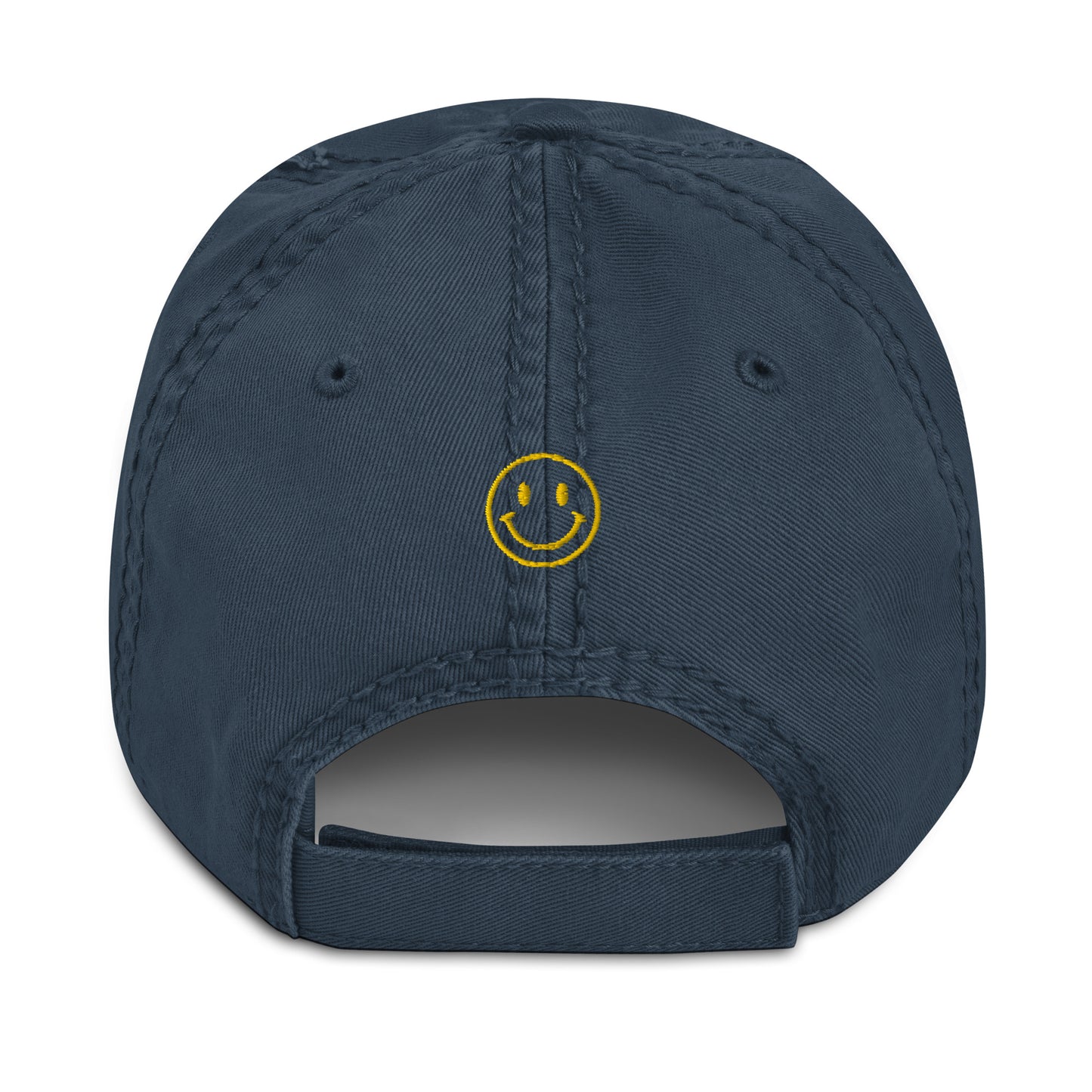 Embroidered Thread Carefully + Smiley: Distressed Dad Hat