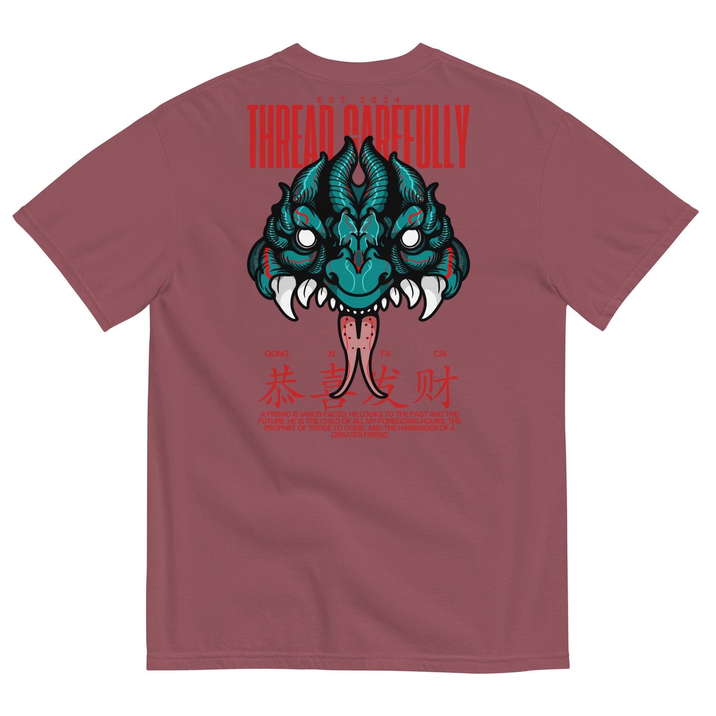 Mask HNY: Embroidered Logo - Unisex garment-dyed heavyweight t-shirt