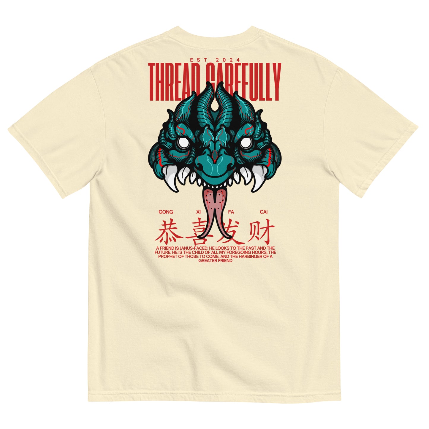 Mask HNY: Embroidered Logo - Unisex garment-dyed heavyweight t-shirt