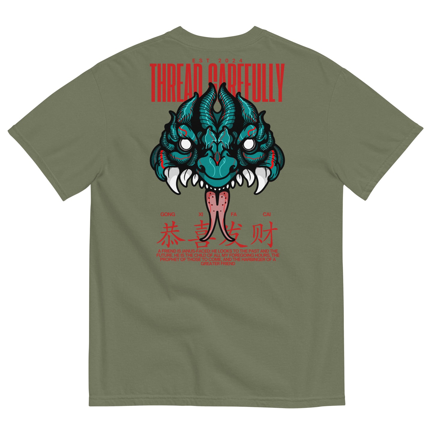 Mask HNY: Embroidered Logo - Unisex garment-dyed heavyweight t-shirt