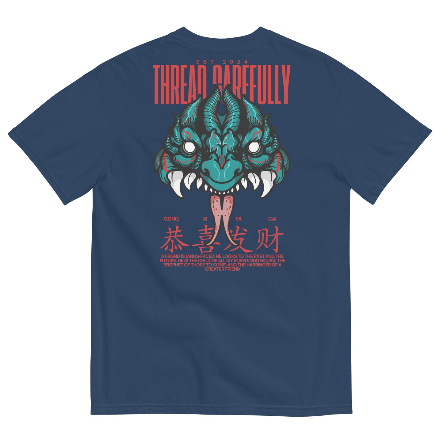 Mask HNY: Embroidered Logo - Unisex garment-dyed heavyweight t-shirt