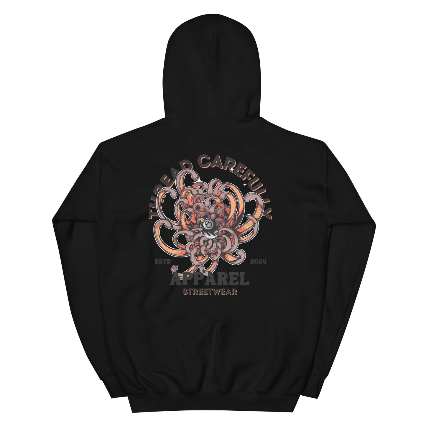 Chrysanthemum Collection: Orange 8 Ball Chrys-mum - Embroidered 8 Ball Hoodie