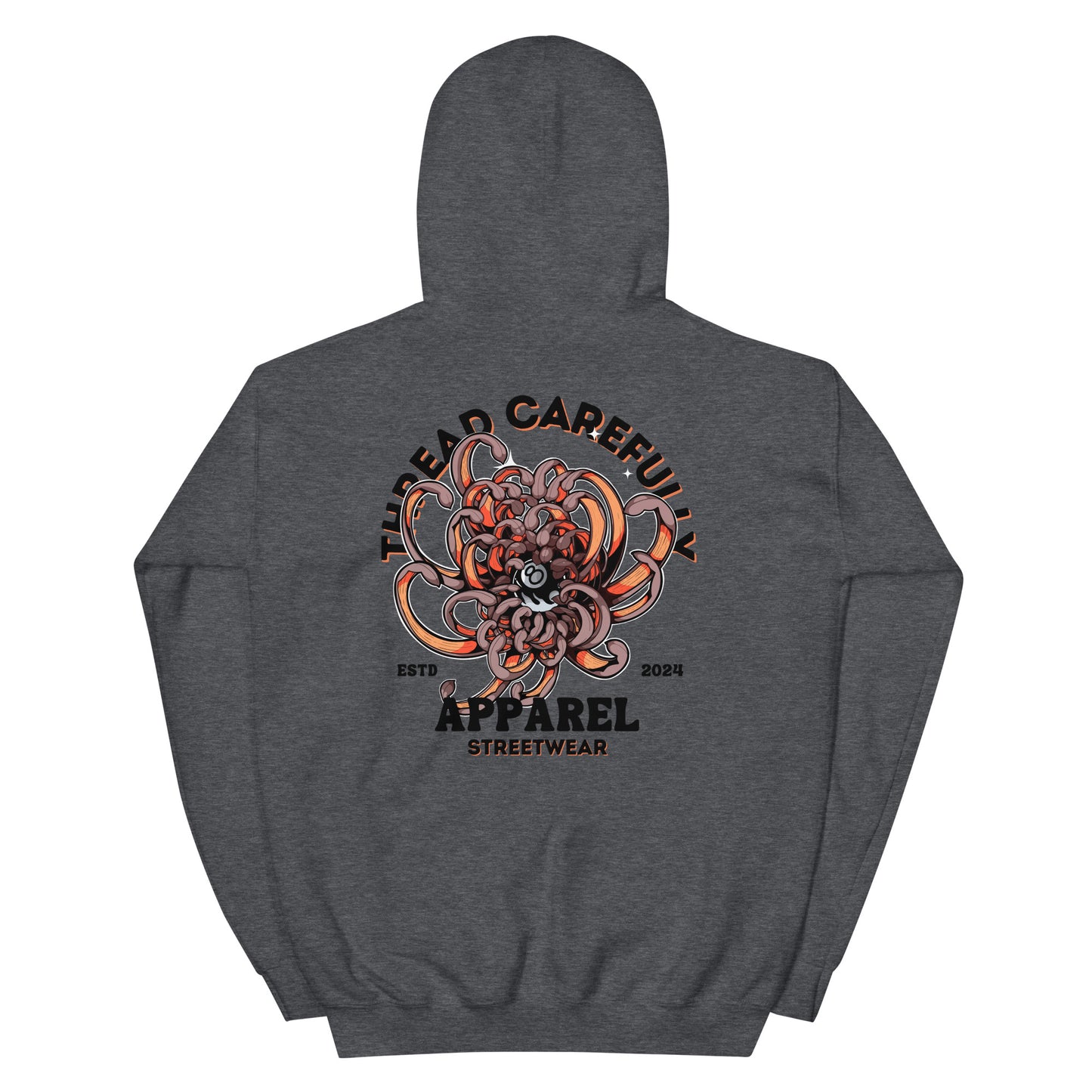 Chrysanthemum Collection: Orange 8 Ball Chrys-mum - Embroidered 8 Ball Hoodie