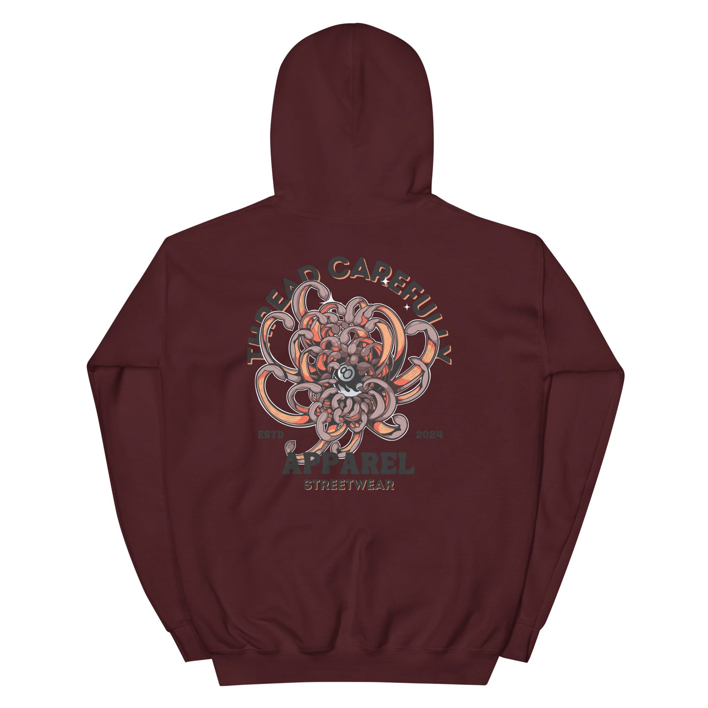 Chrysanthemum Collection: Orange 8 Ball Chrys-mum - Embroidered 8 Ball Hoodie