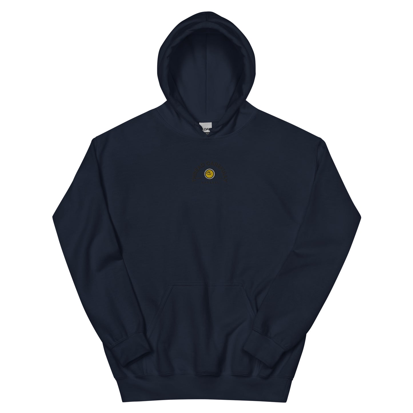 Chrysanthemum Collection: Blue Chrys-mum - Embroidered Smiley Hoodie