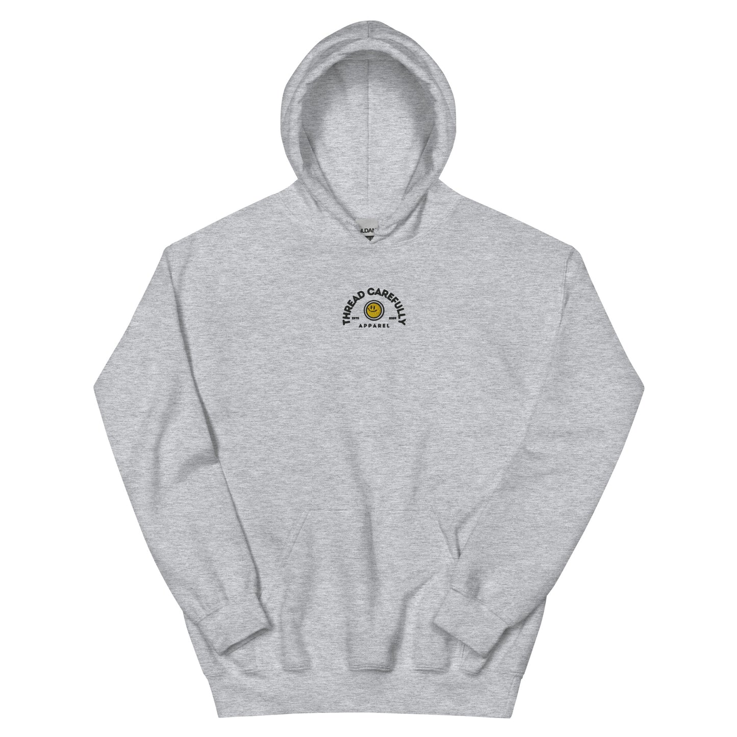 Chrysanthemum Collection: Blue Chrys-mum - Embroidered Smiley Hoodie