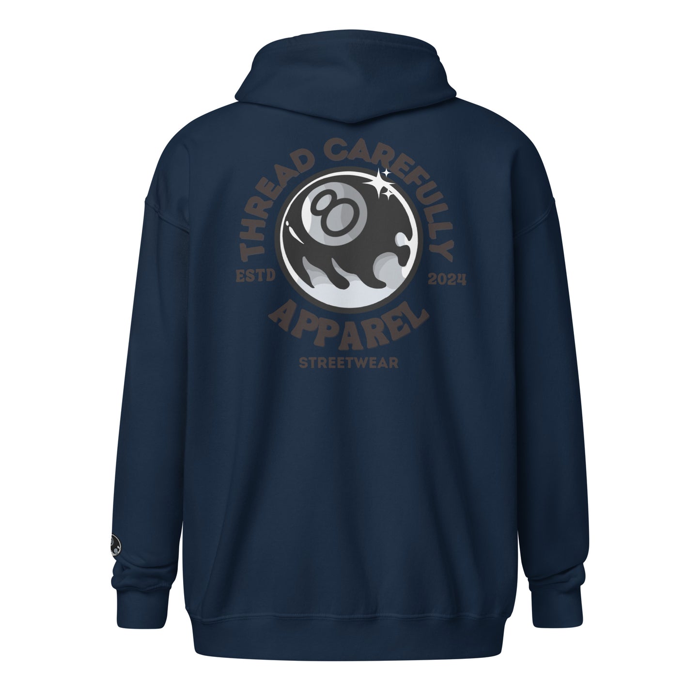 8 Ball - Embroidered cuff: heavy blend zip hoodie