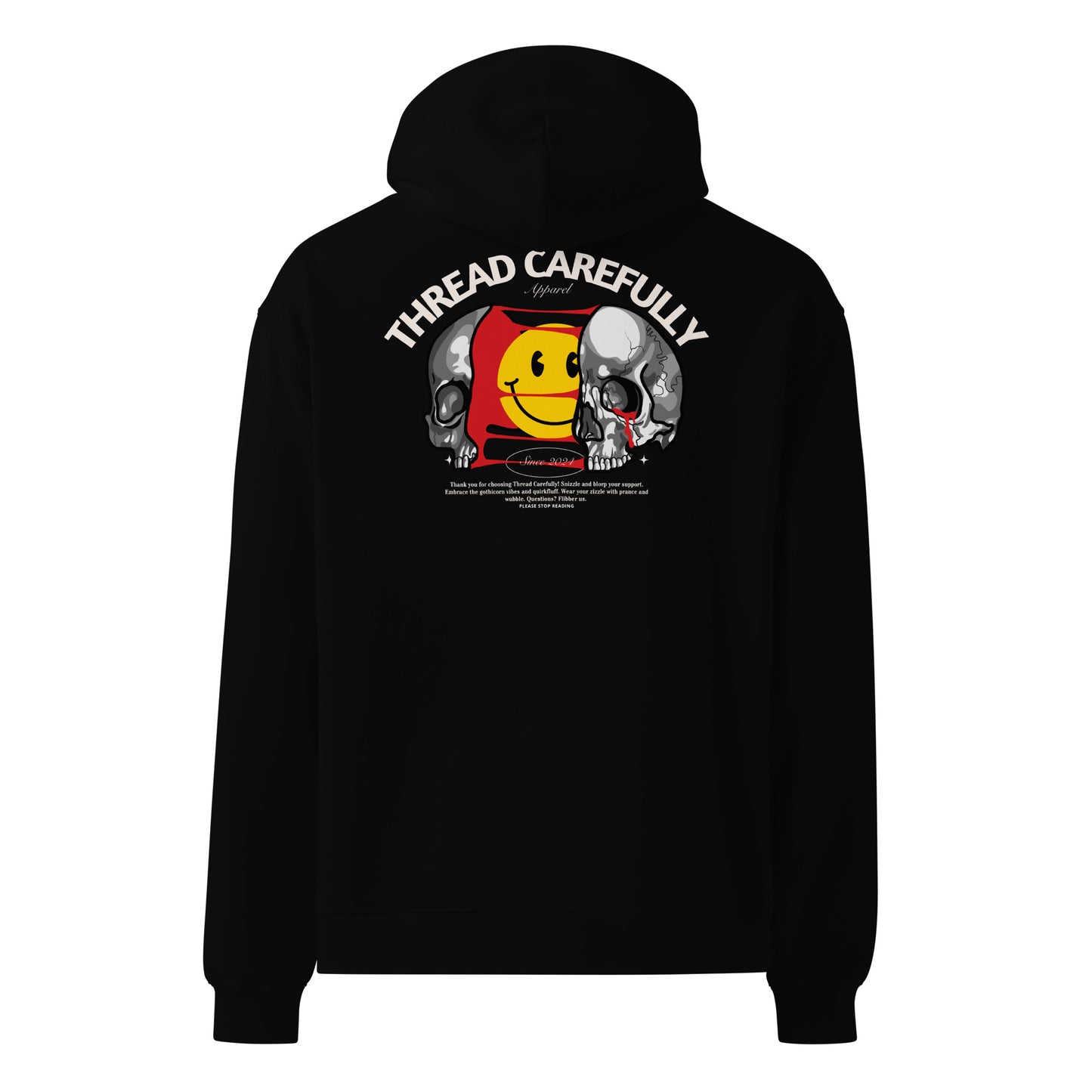 Split Skull Smiley: Premium Unisex oversized hoodie