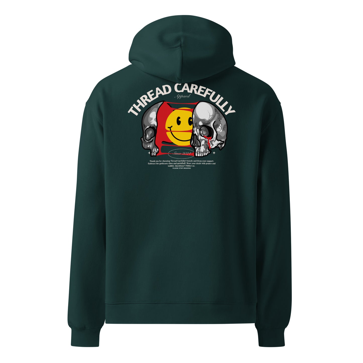 Split Skull Smiley: Premium Unisex oversized hoodie