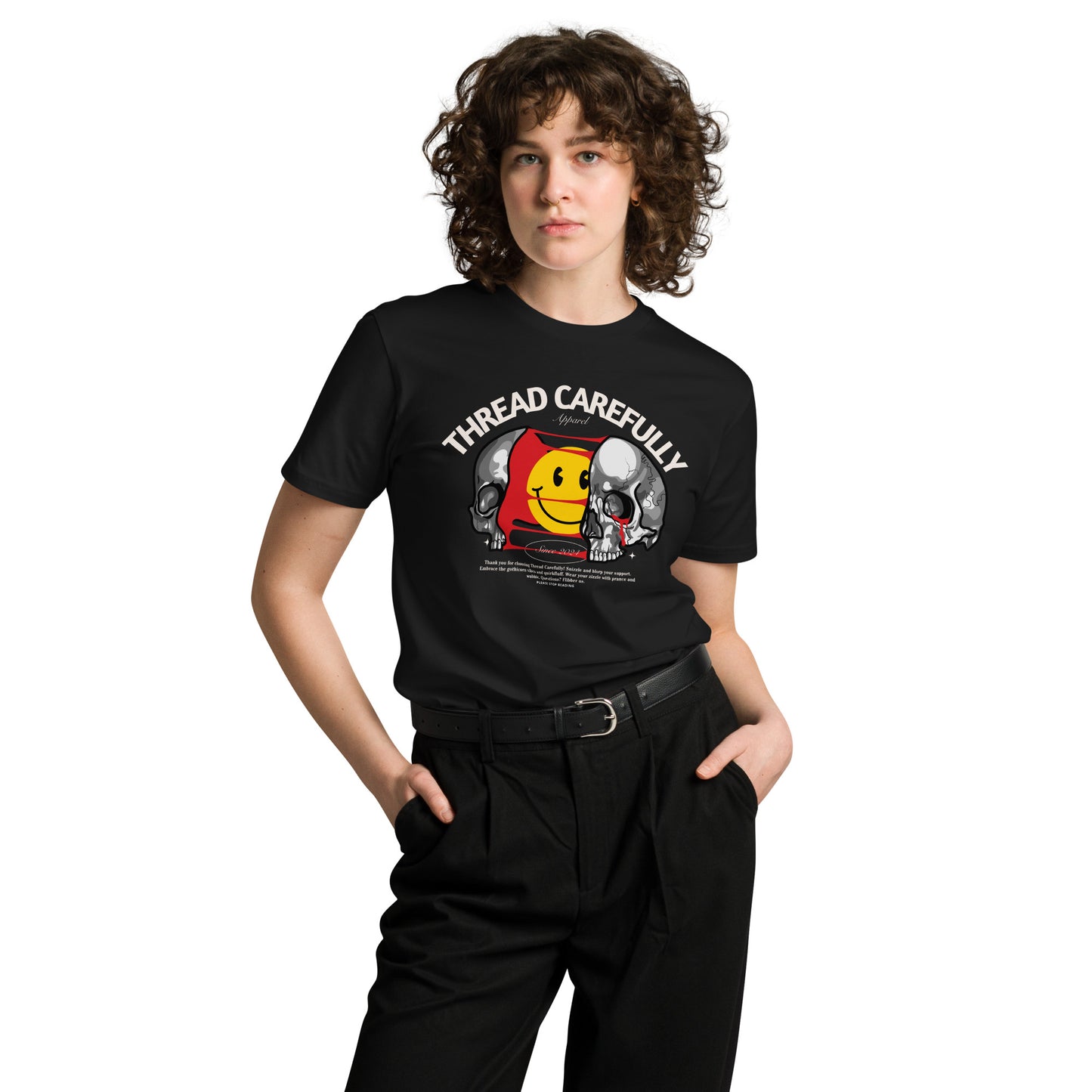 Split Skull Smiley: Unisex t-shirt