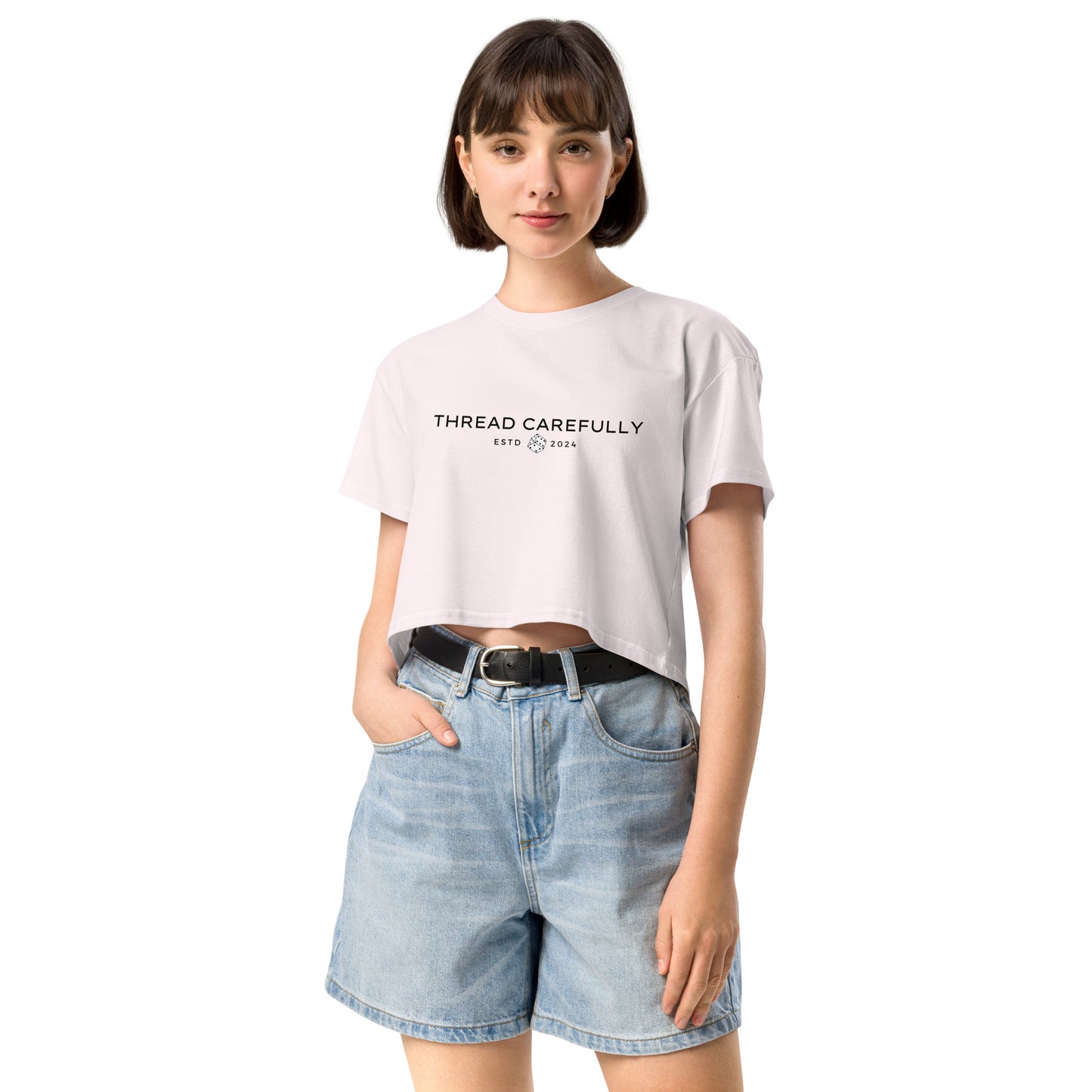 Chrysanthemum Collection: Orange Chrys-mum red dice - Women’s crop top