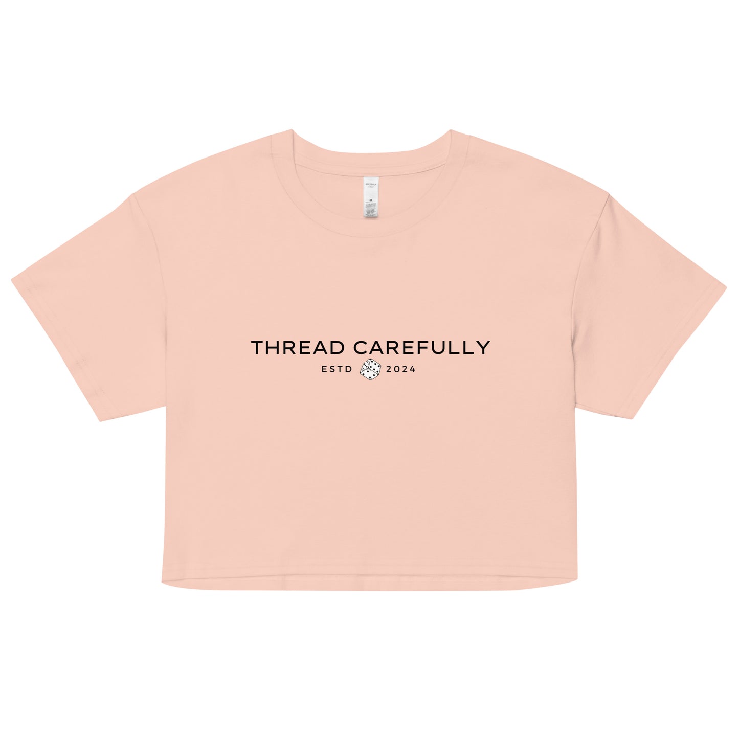 Chrysanthemum Collection: Orange Chrys-mum red dice - Women’s crop top