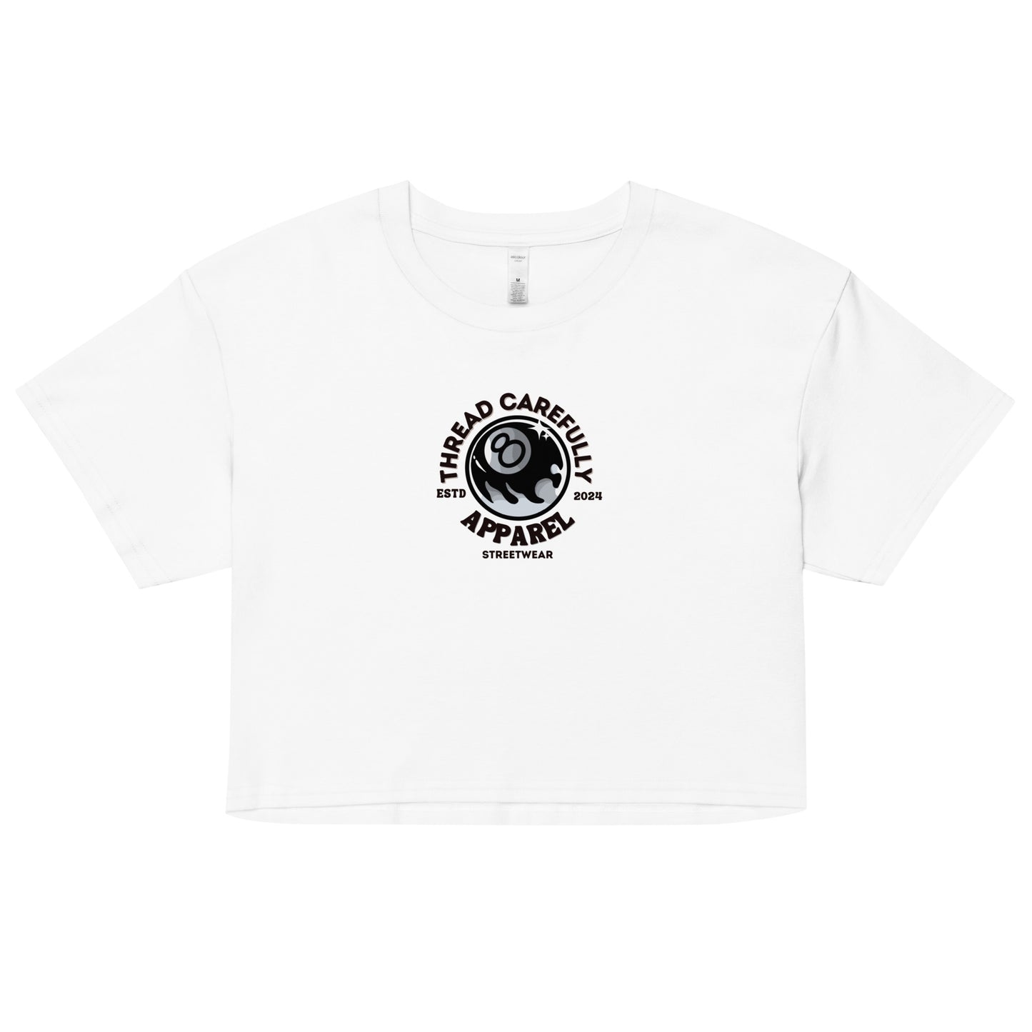 Chrysanthemum Collection: Orange Chrys-mum 8 ball - Women’s crop top