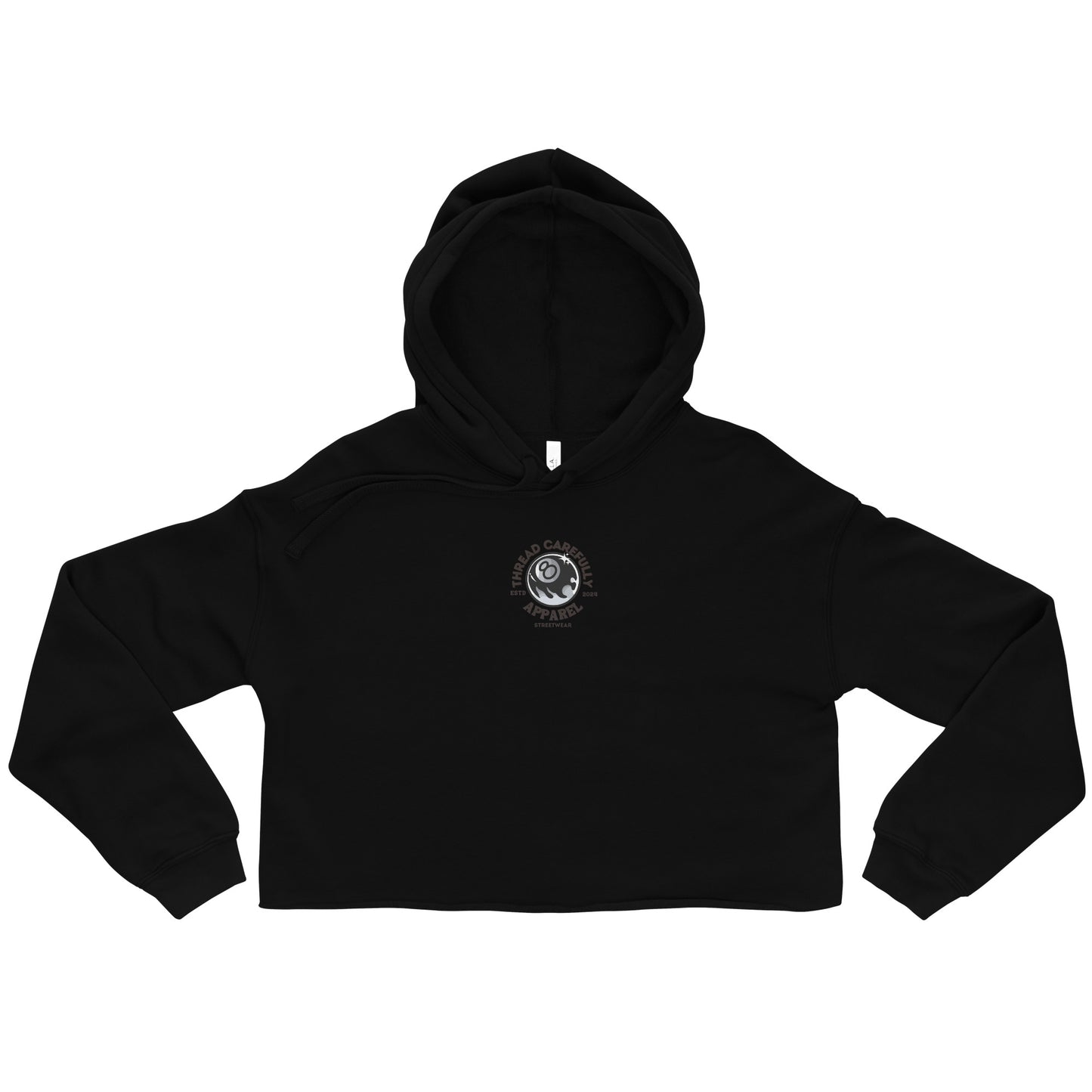 Chrysanthemum Collection: Orange Chrys mum 8 ball - Crop Hoodie