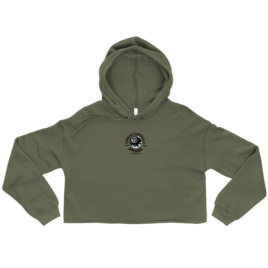 Chrysanthemum Collection: Orange Chrys mum 8 ball - Crop Hoodie